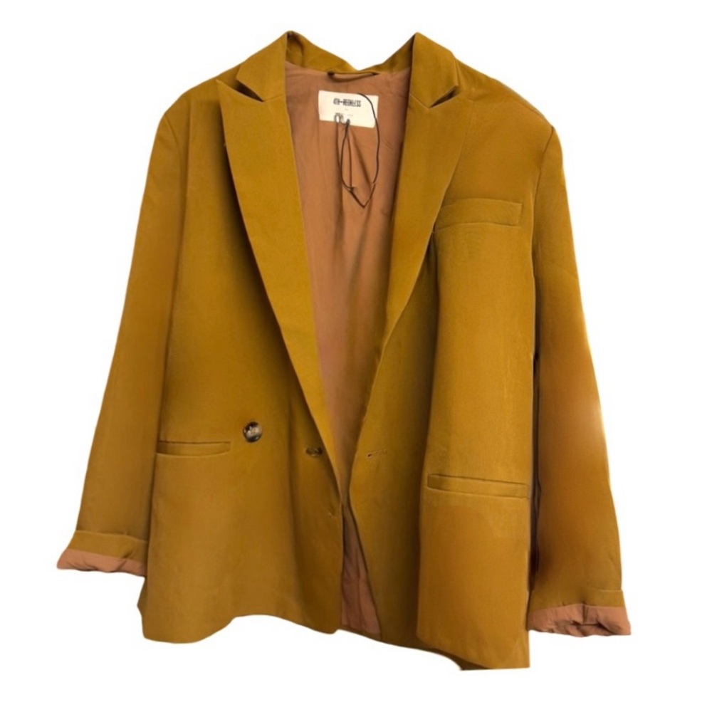🌸Like New Oversized Blazer In Mustard, Size Medium - Picture 4 of 8
